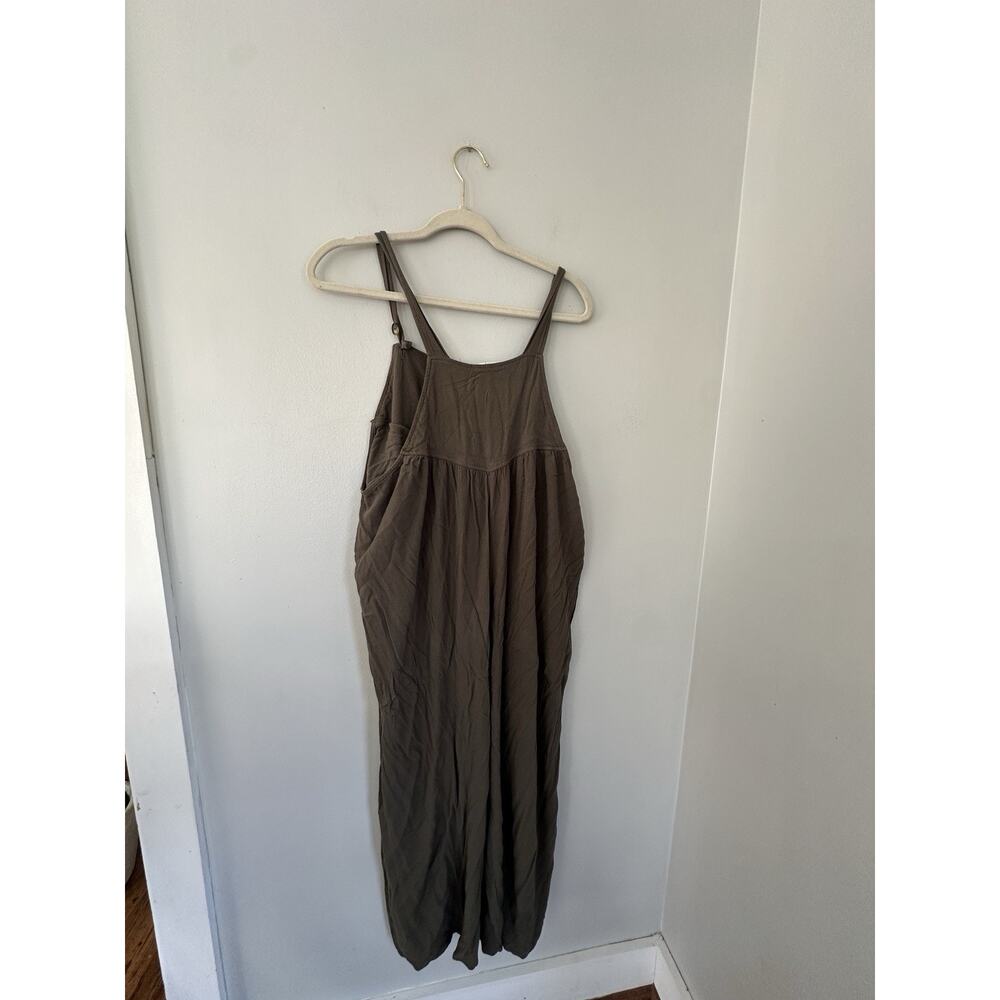Kori Jumpsuit Womens Jumpsuit Size XL Olive Green Cropped Cottagecore Beach - Picture 4 of 6